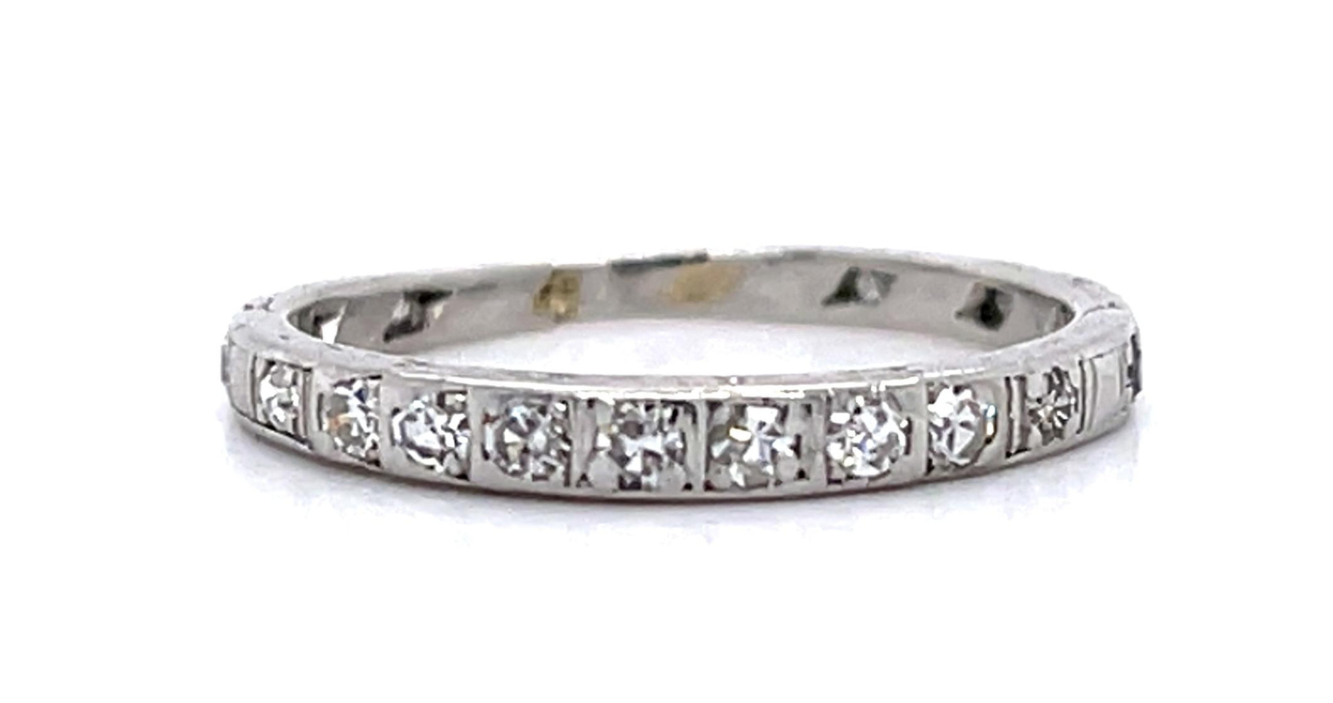 Original Art Deco .26ct Diamond Platinum Band Ring