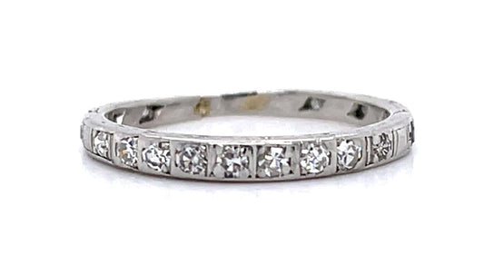 Original Art Deco .26ct Diamond Platinum Band Ring