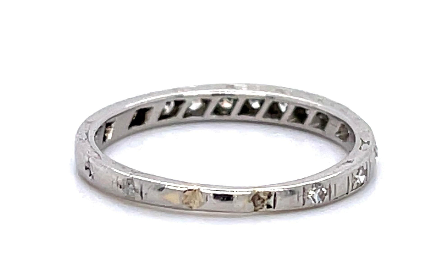 Original Art Deco .26ct Diamond Platinum Band Ring