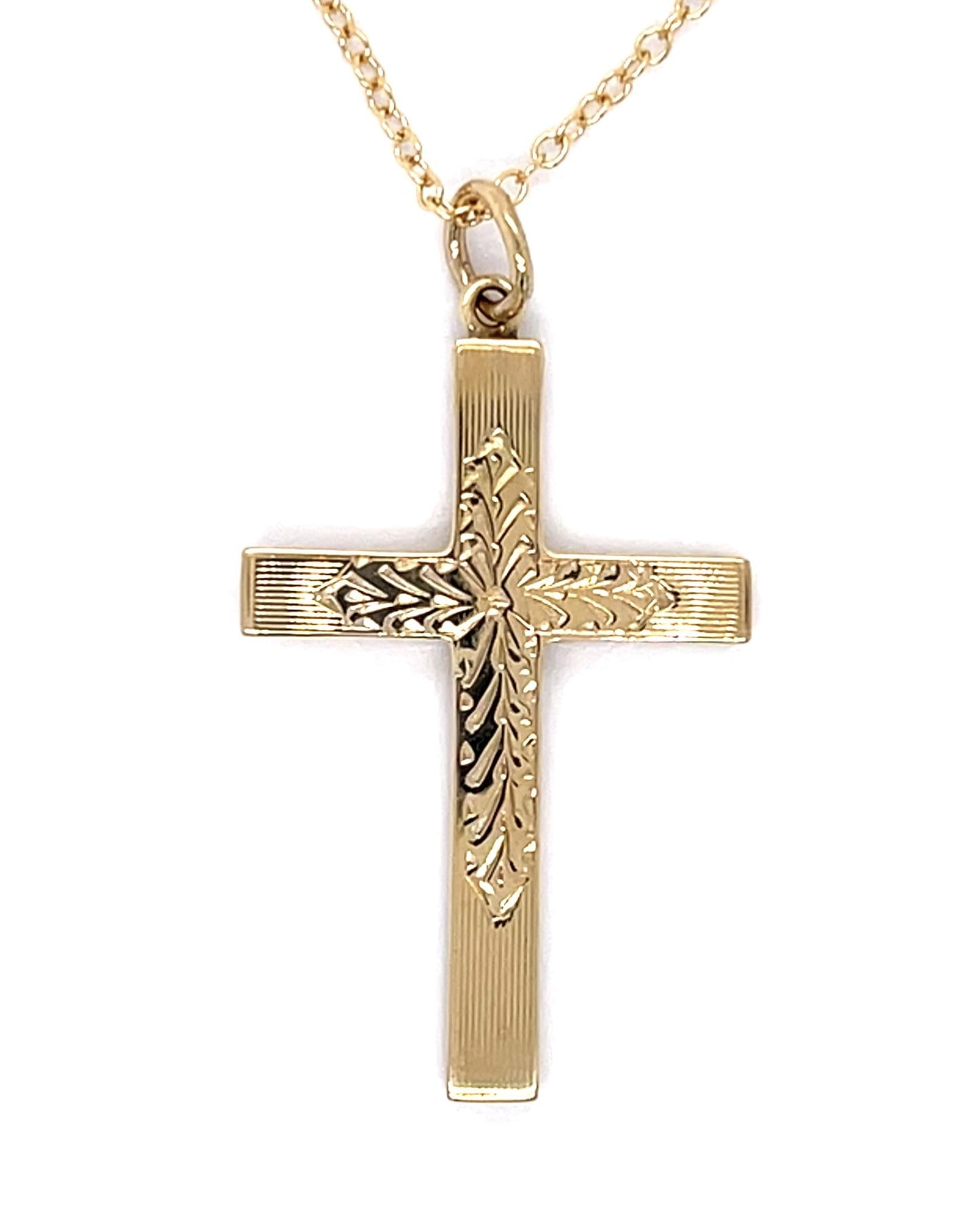 Original Edwardian 14K 2 Tone Cross Pendant (Antique 1910s)