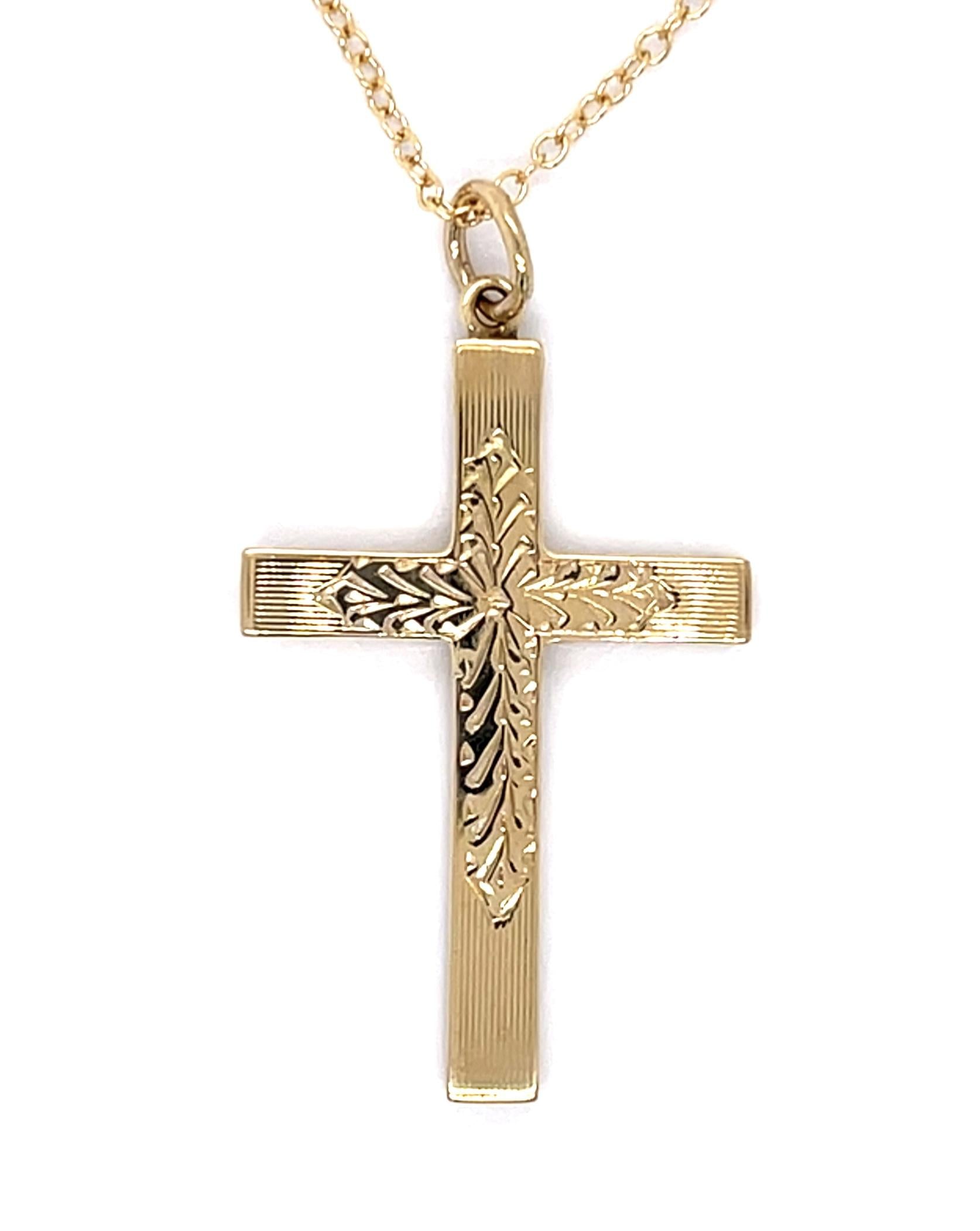 Original Edwardian 14K 2 Tone Cross Pendant (Antique 1910s)