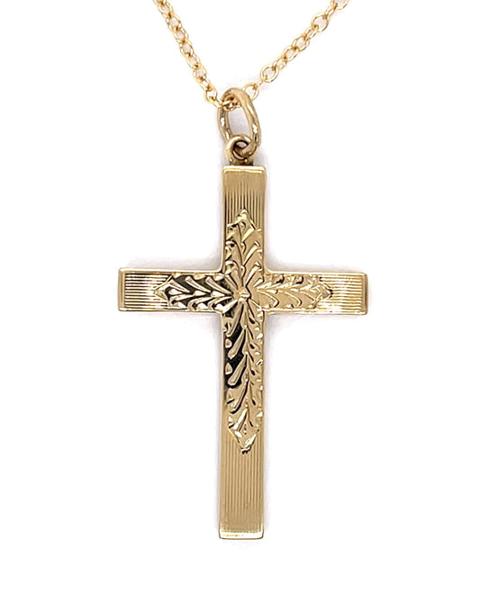 Original Edwardian 14K 2 Tone Cross Pendant (Antique 1910s)