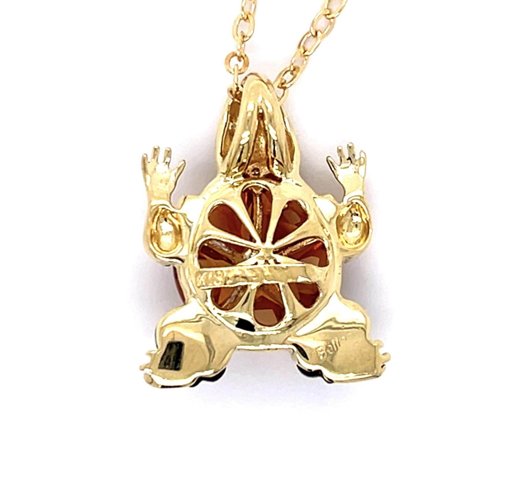 .07ct Diamond, Citrine, Onyx 18KY Pendant
