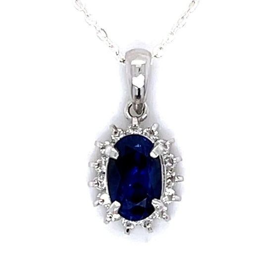 1.28ct Oval Sapphire Platinum Pendant