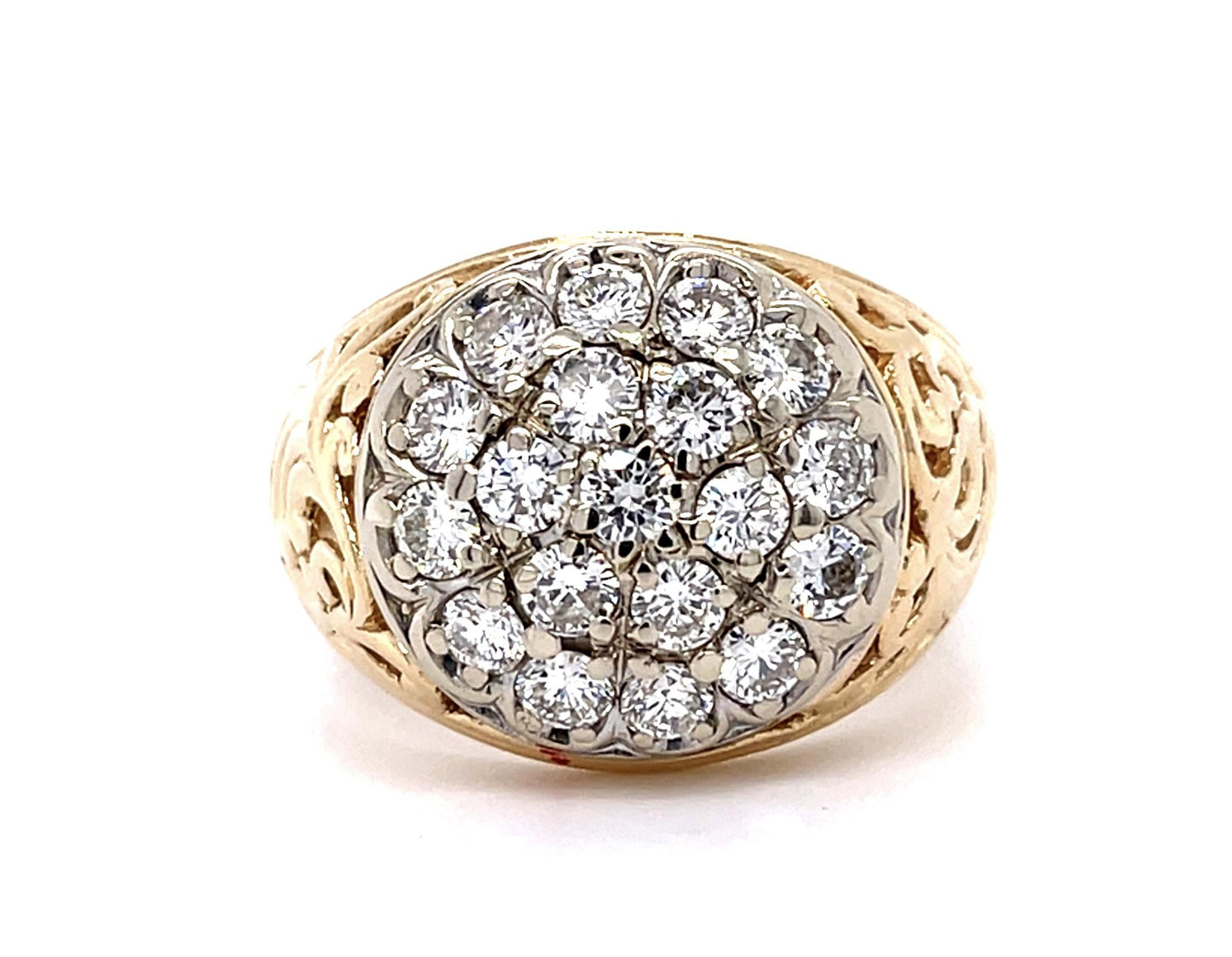 Original 2.60ct Diamond 14KY Men's Ring (Vintage 1940s)
