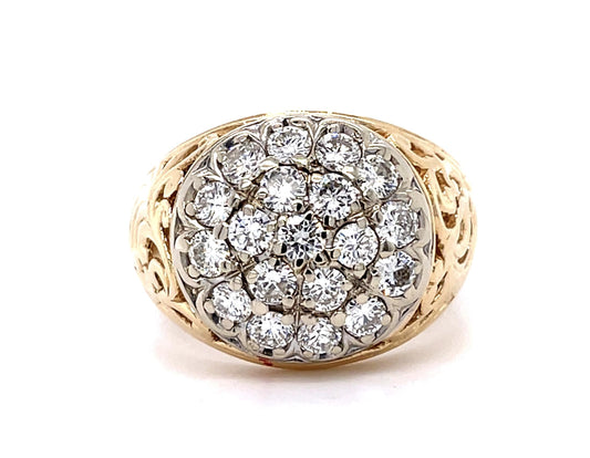 Original 2.60ct Diamond 14KY Men's Ring (Vintage 1940s)