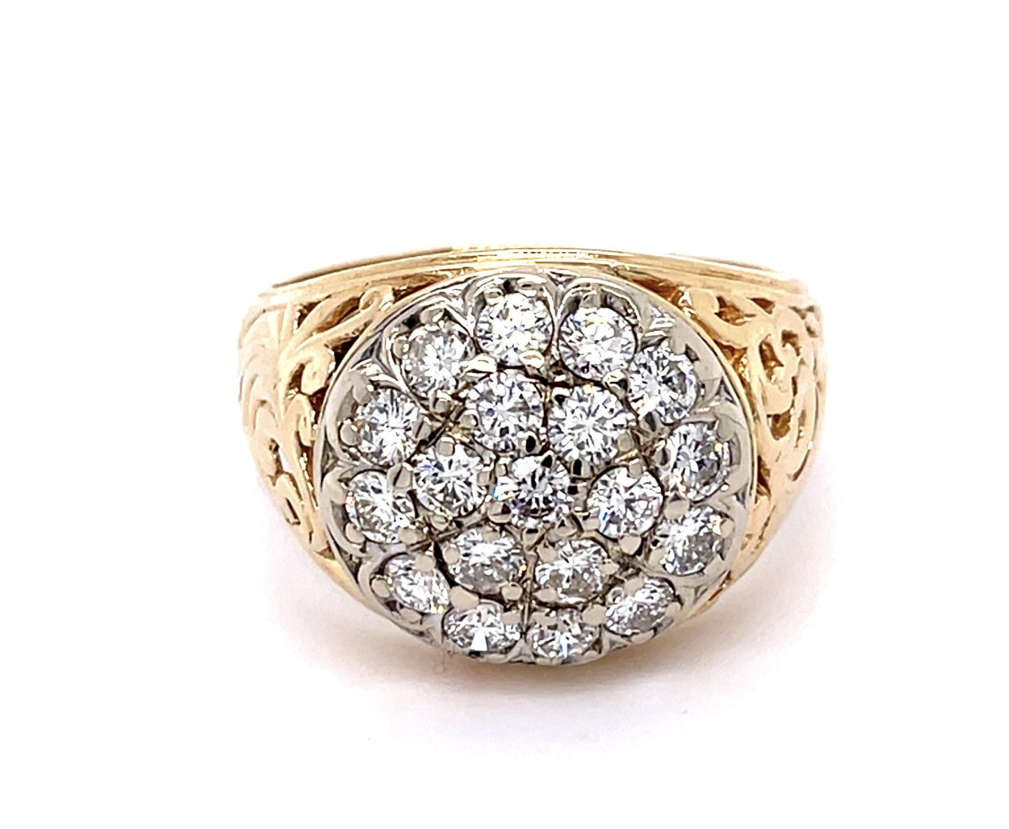 Original 2.60ct Diamond 14KY Men's Ring (Vintage 1940s)