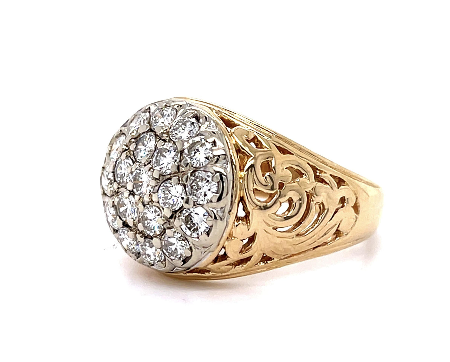 Original 2.60ct Diamond 14KY Men's Ring (Vintage 1940s)