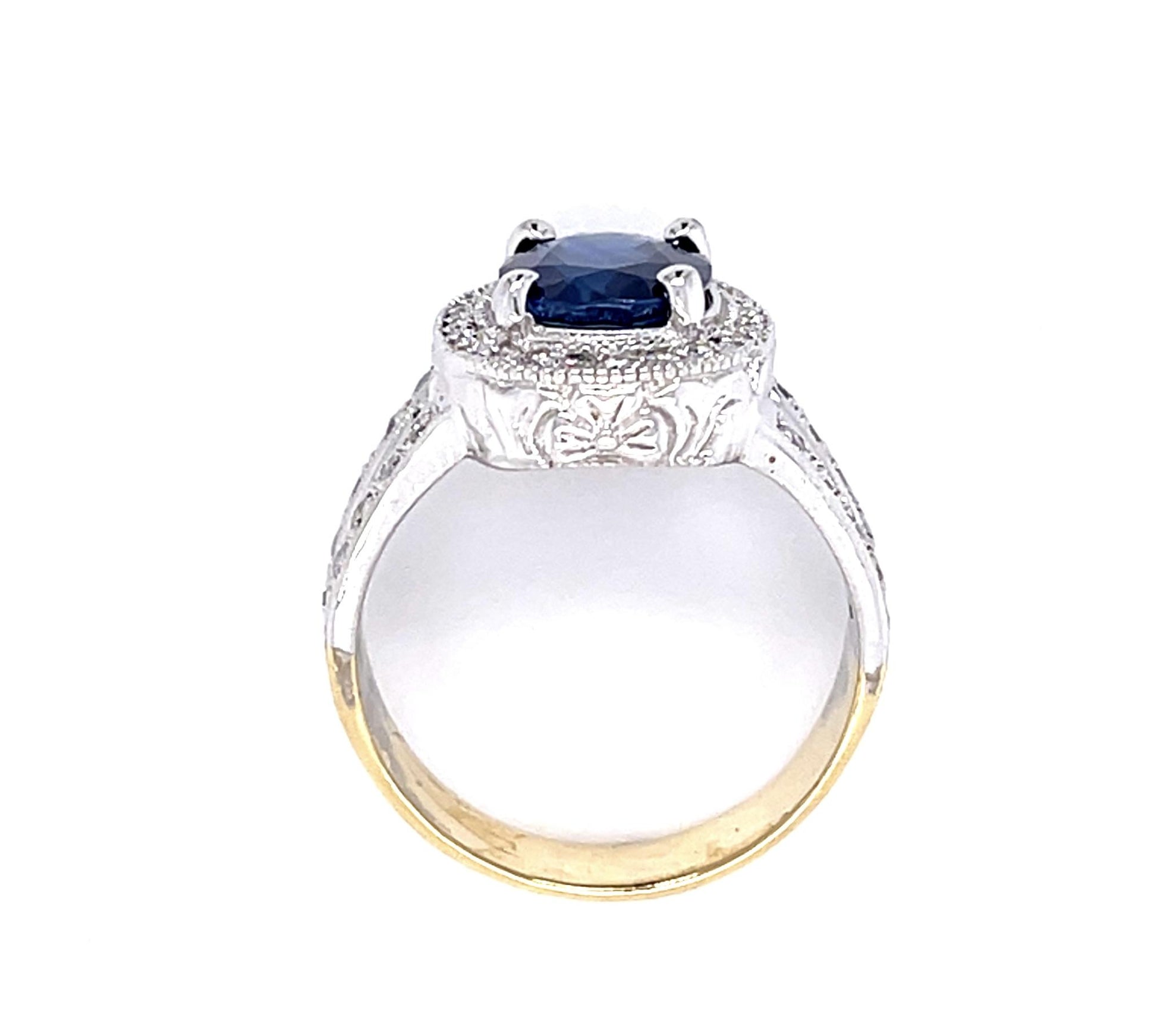 2.70ct Oval Sapphire 14KW Ring