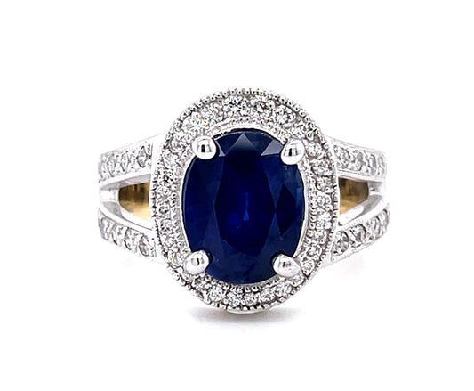 2.70ct Oval Sapphire 14KW Ring