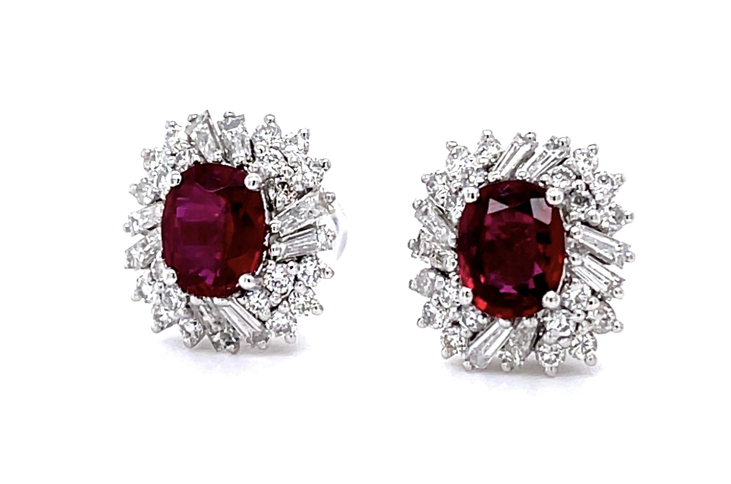 1.68ct Ruby Platinum Stud Earrings