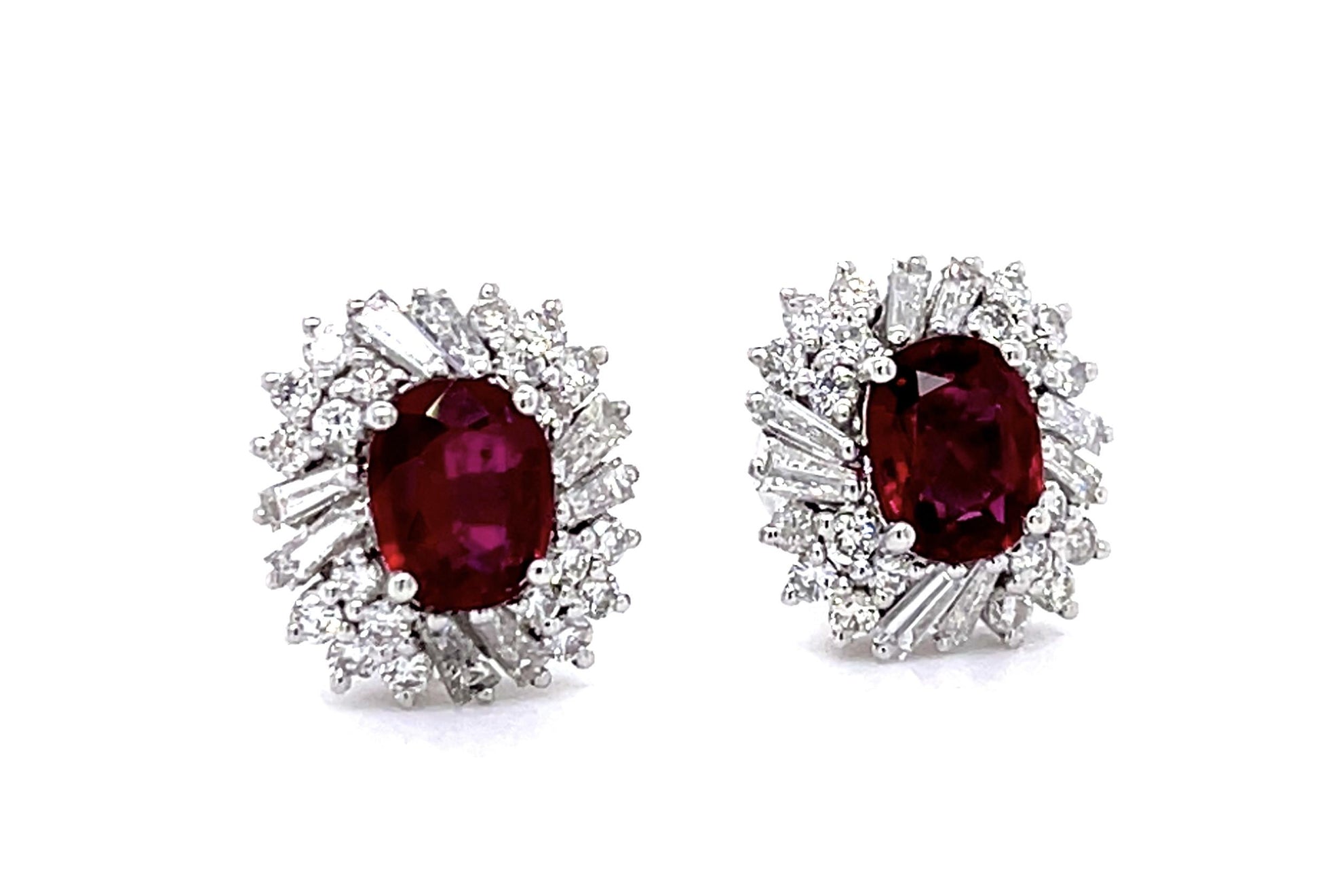 1.68ct Ruby Platinum Stud Earrings