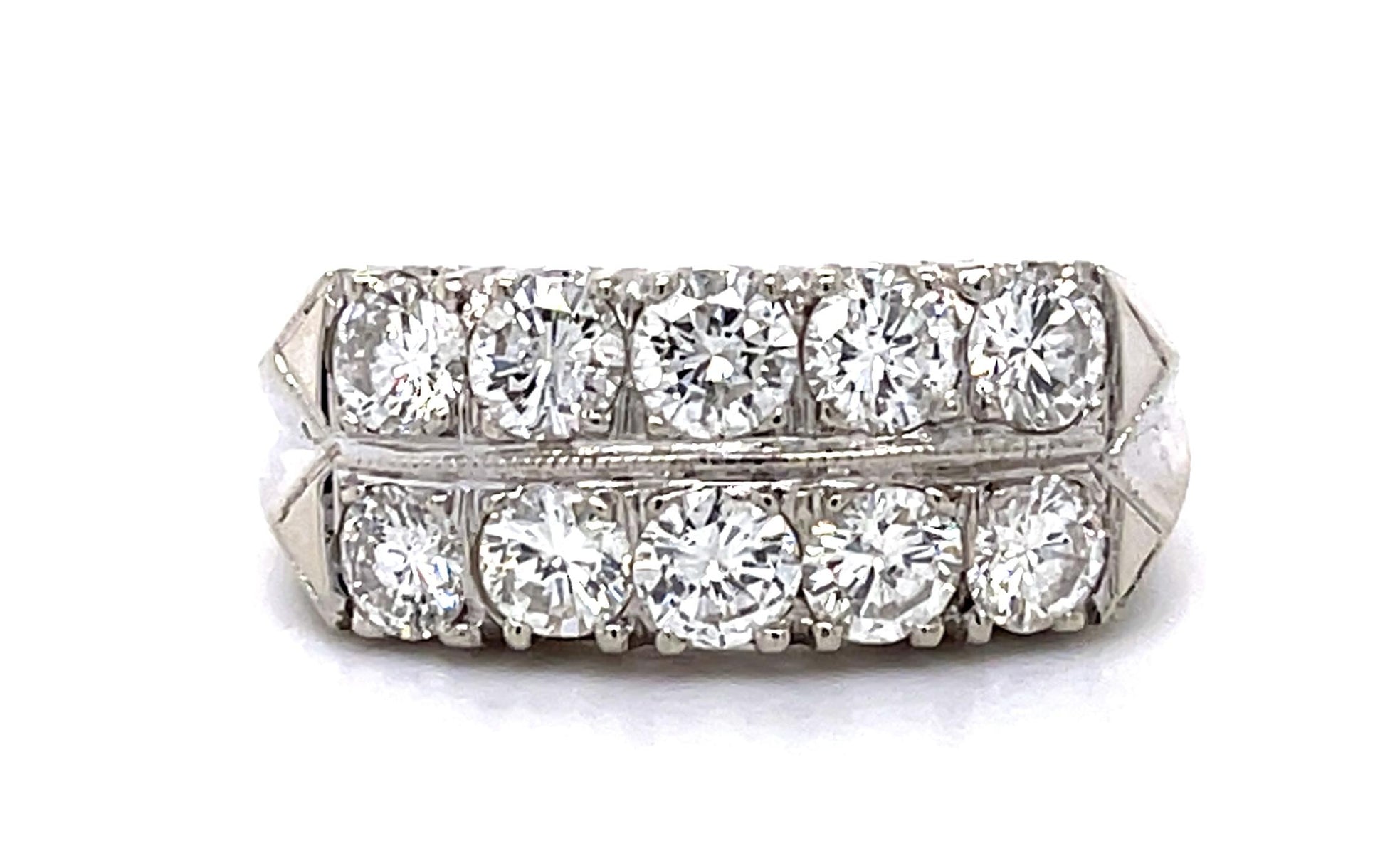 2ct Diamond 14KW Double Row Ring (Vintage 1960s)