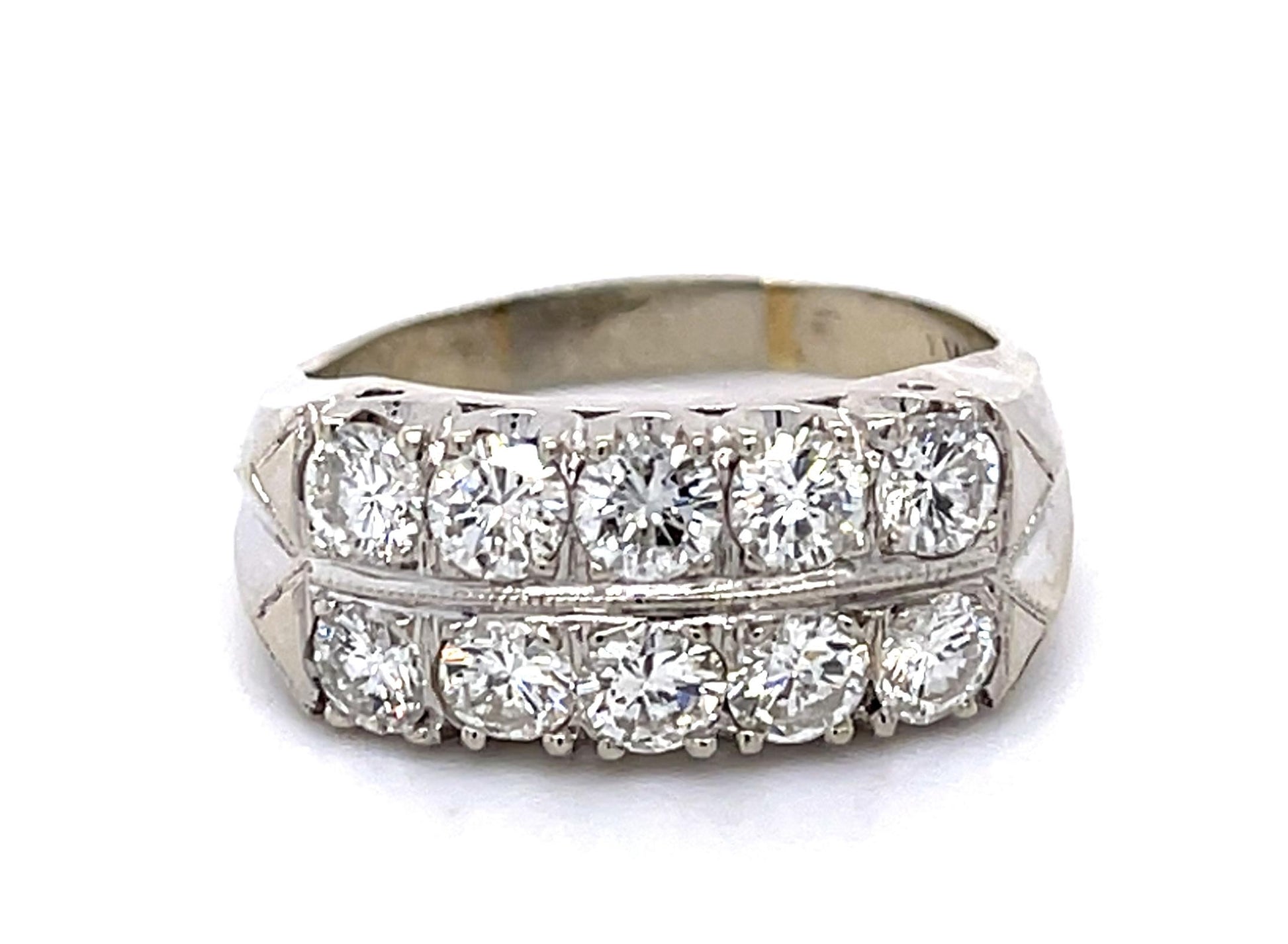 2ct Diamond 14KW Double Row Ring (Vintage 1960s)