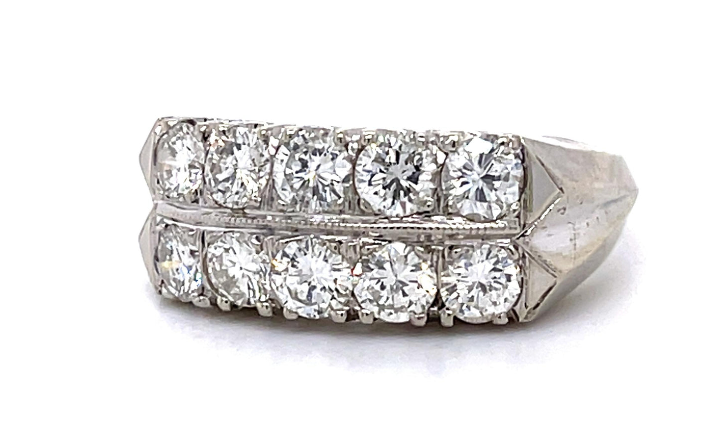 2ct Diamond 14KW Double Row Ring (Vintage 1960s)