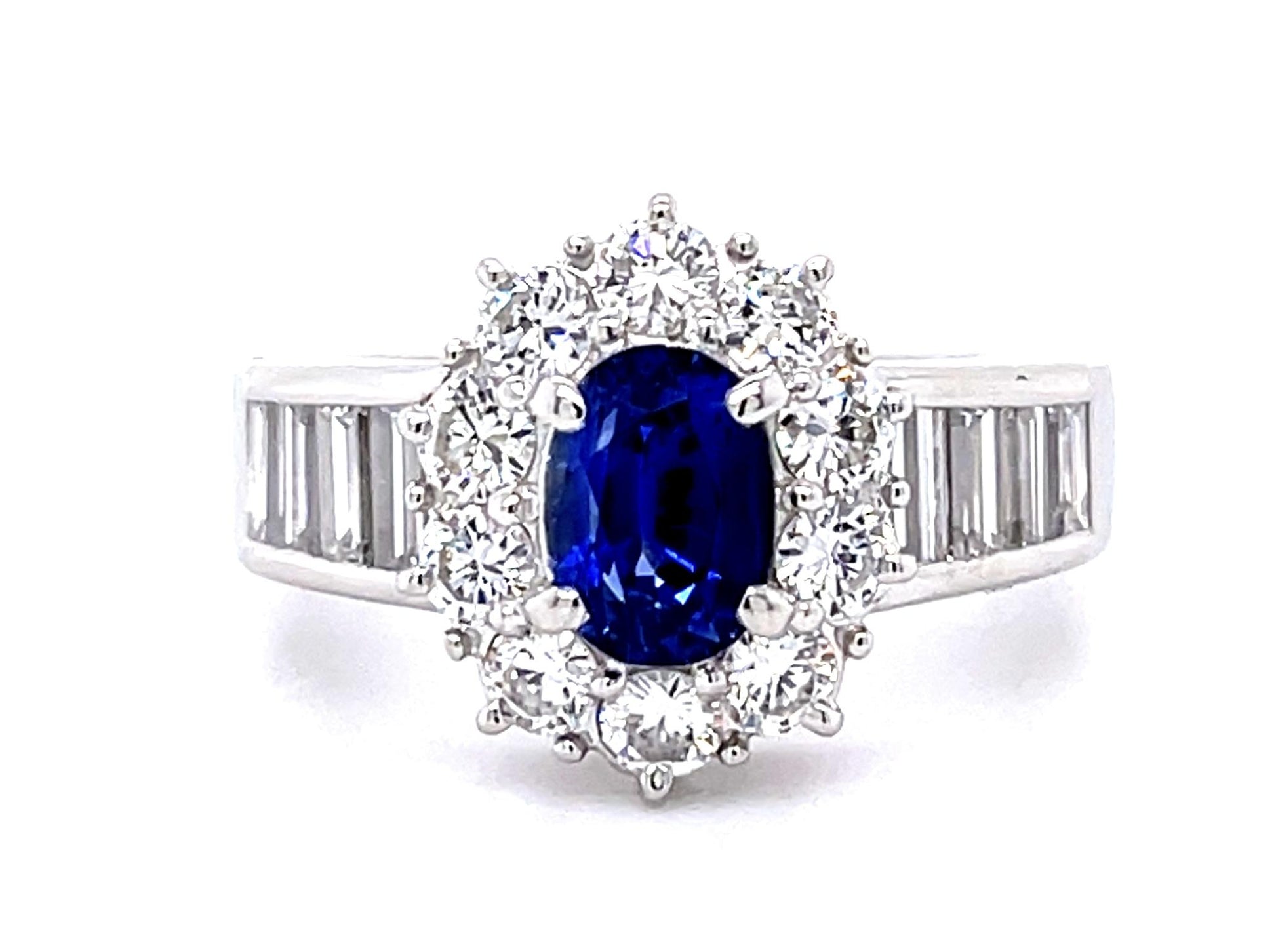 1.26ct Oval Sapphire Platinum Ring