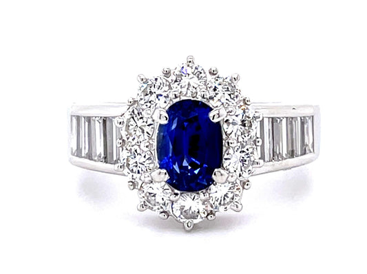 1.26ct Oval Sapphire Platinum Ring
