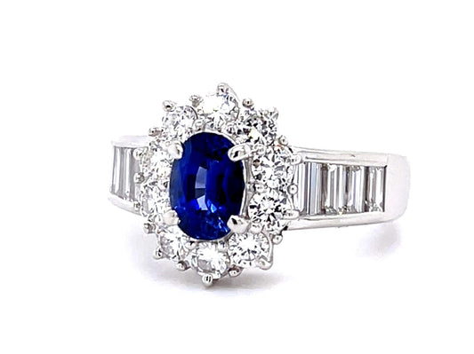 1.26ct Oval Sapphire Platinum Ring