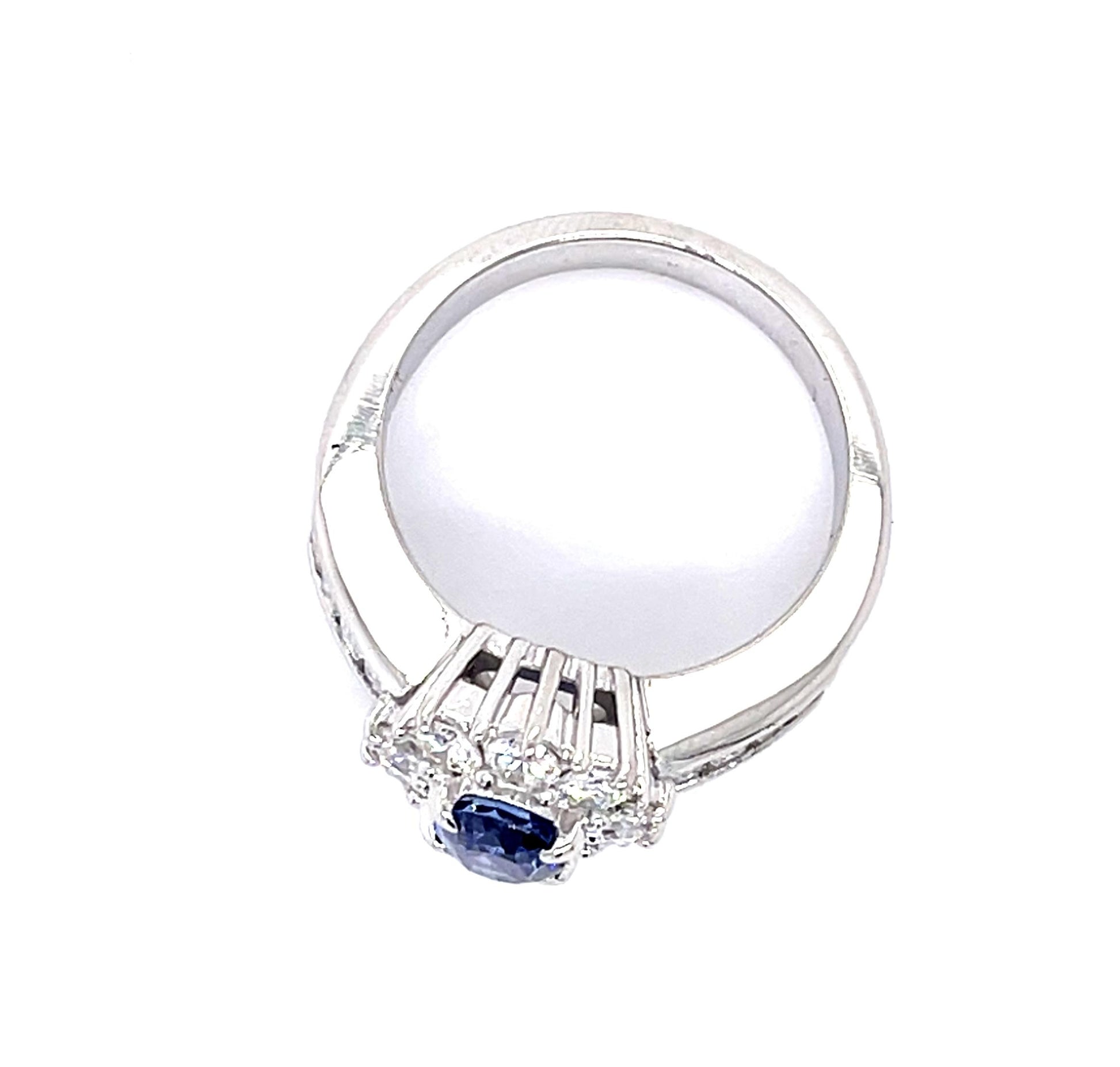 1.26ct Oval Sapphire Platinum Ring