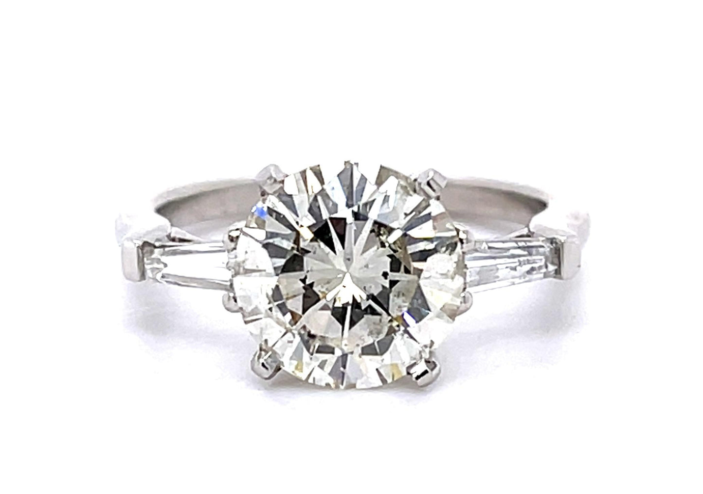 2.52ct J SI2 Round Brilliant Diamond (No Cert) Platinum Ring