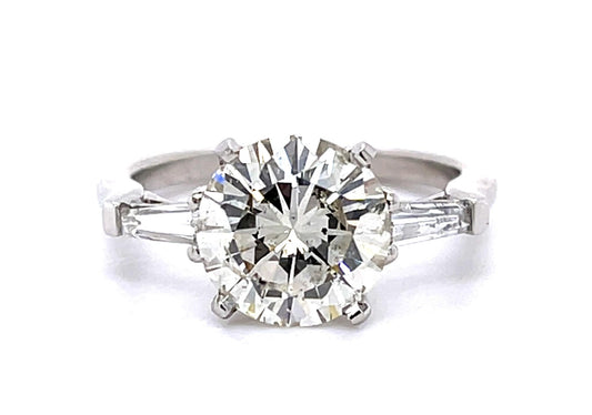2.52ct J SI2 Round Brilliant Diamond (No Cert) Platinum Ring