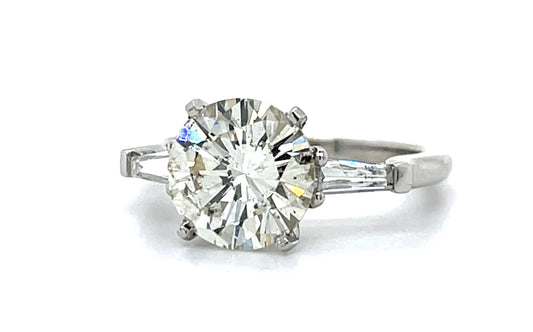 2.52ct J SI2 Round Brilliant Diamond (No Cert) Platinum Ring