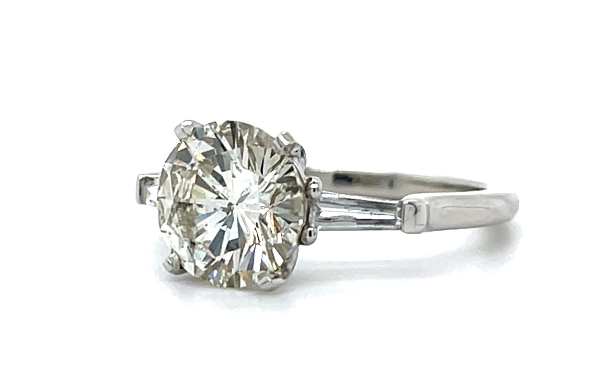 2.52ct J SI2 Round Brilliant Diamond (No Cert) Platinum Ring