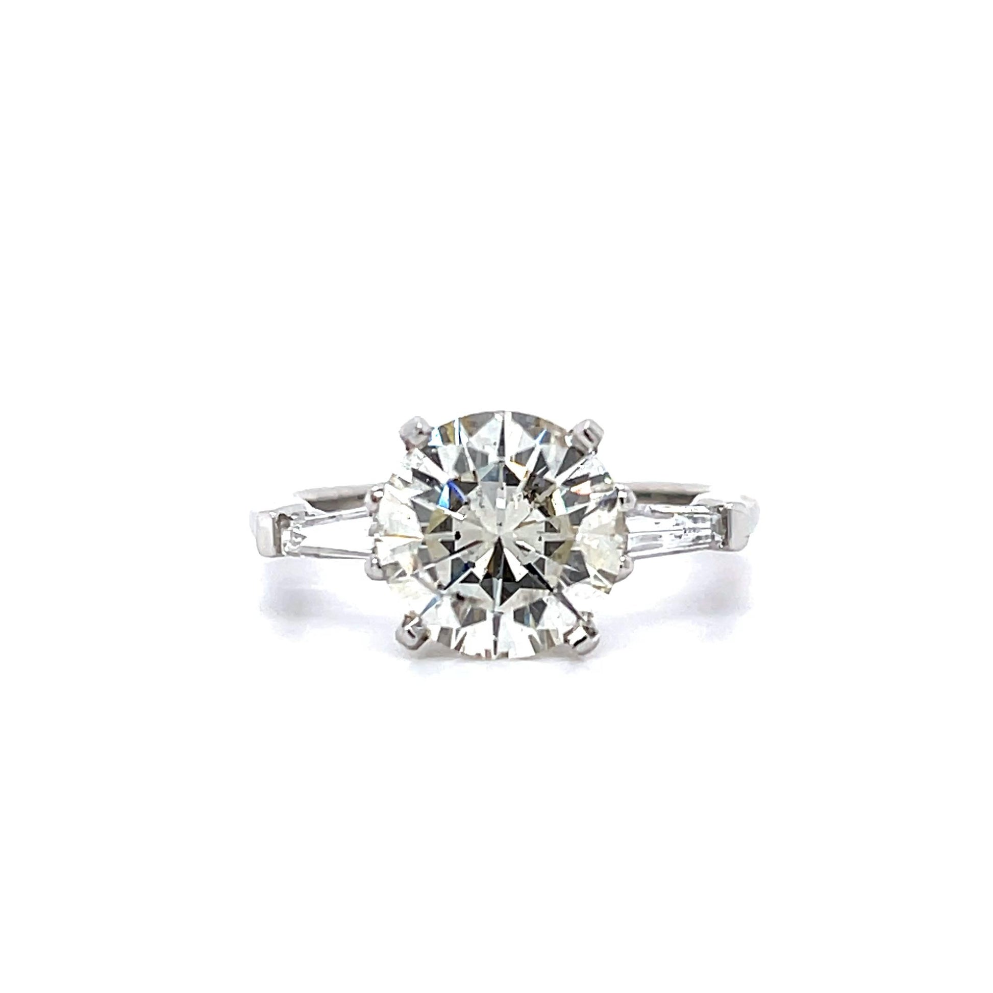 2.52ct J SI2 Round Brilliant Diamond (No Cert) Platinum Ring
