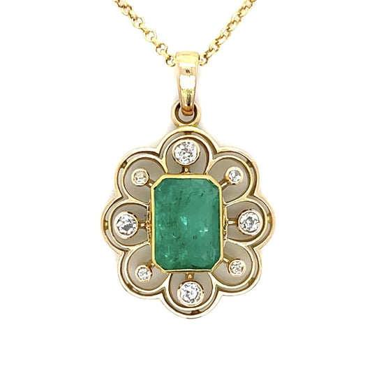 1.90ct Emerald 14KY Pendant