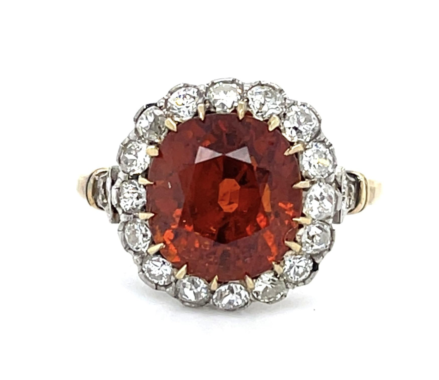 6.70ct Spessartine Garnet Platinum Handmade Ring