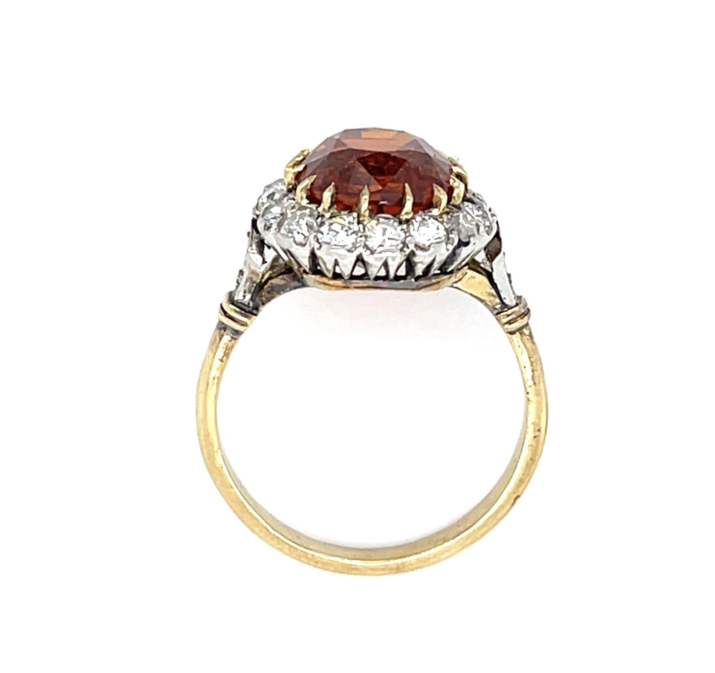 6.70ct Spessartine Garnet Platinum Handmade Ring