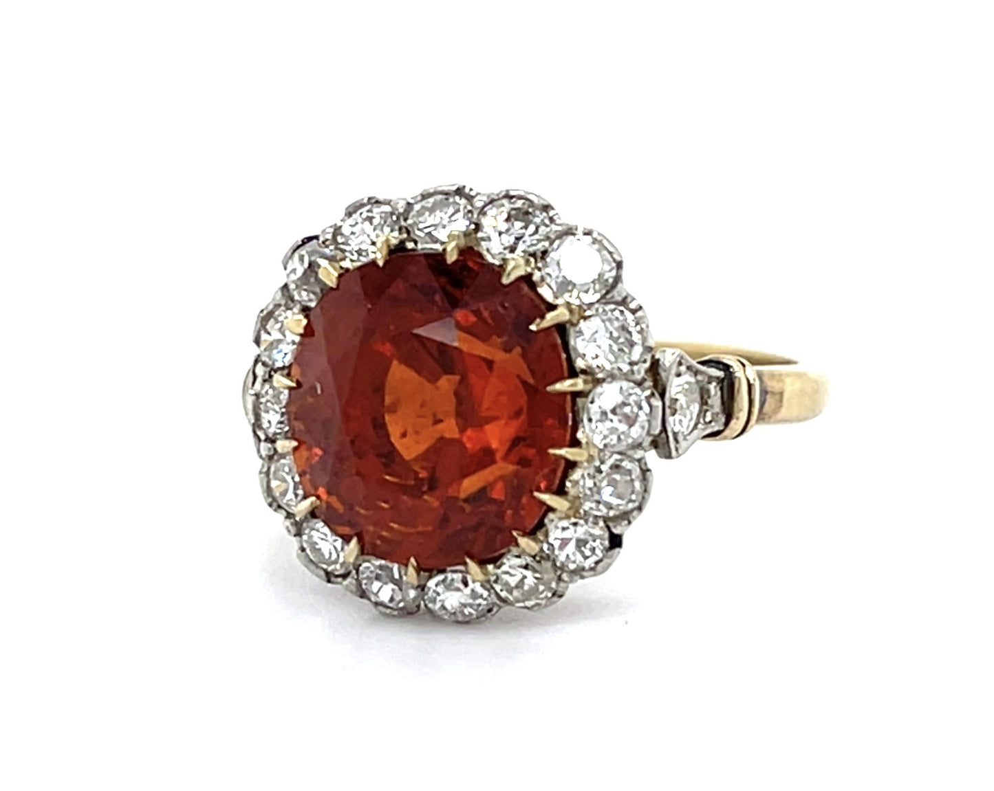6.70ct Spessartine Garnet Platinum Handmade Ring