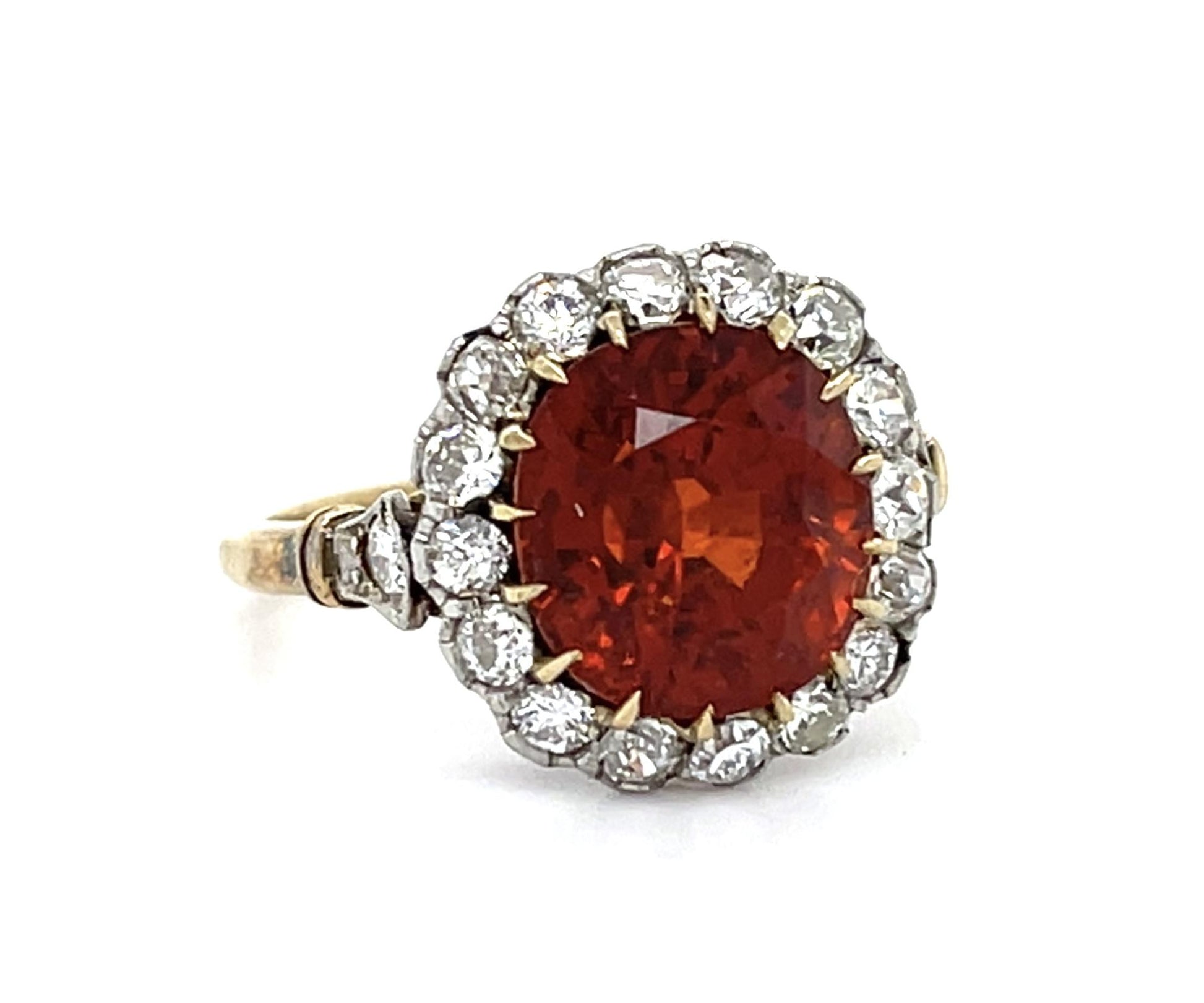 6.70ct Spessartine Garnet Platinum Handmade Ring