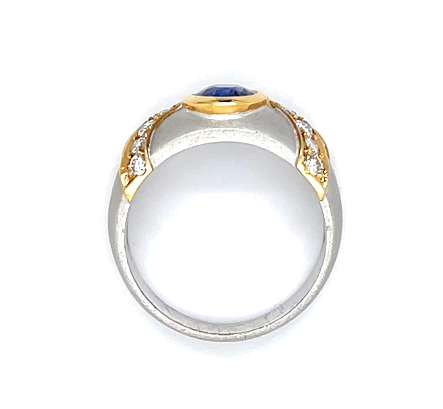 1.50ct Sapphire 18K 2 Tone Ring