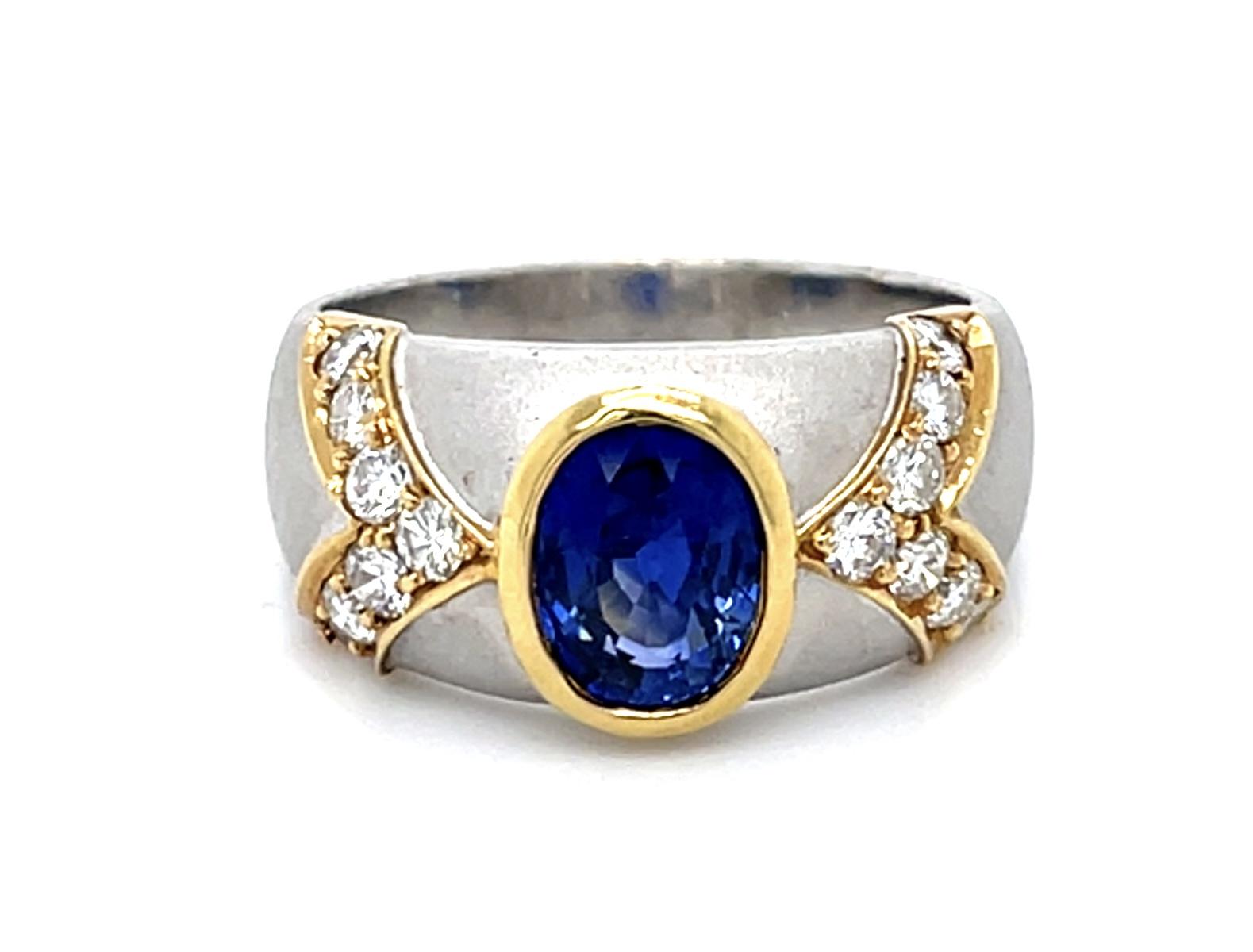 1.50ct Sapphire 18K 2 Tone Ring