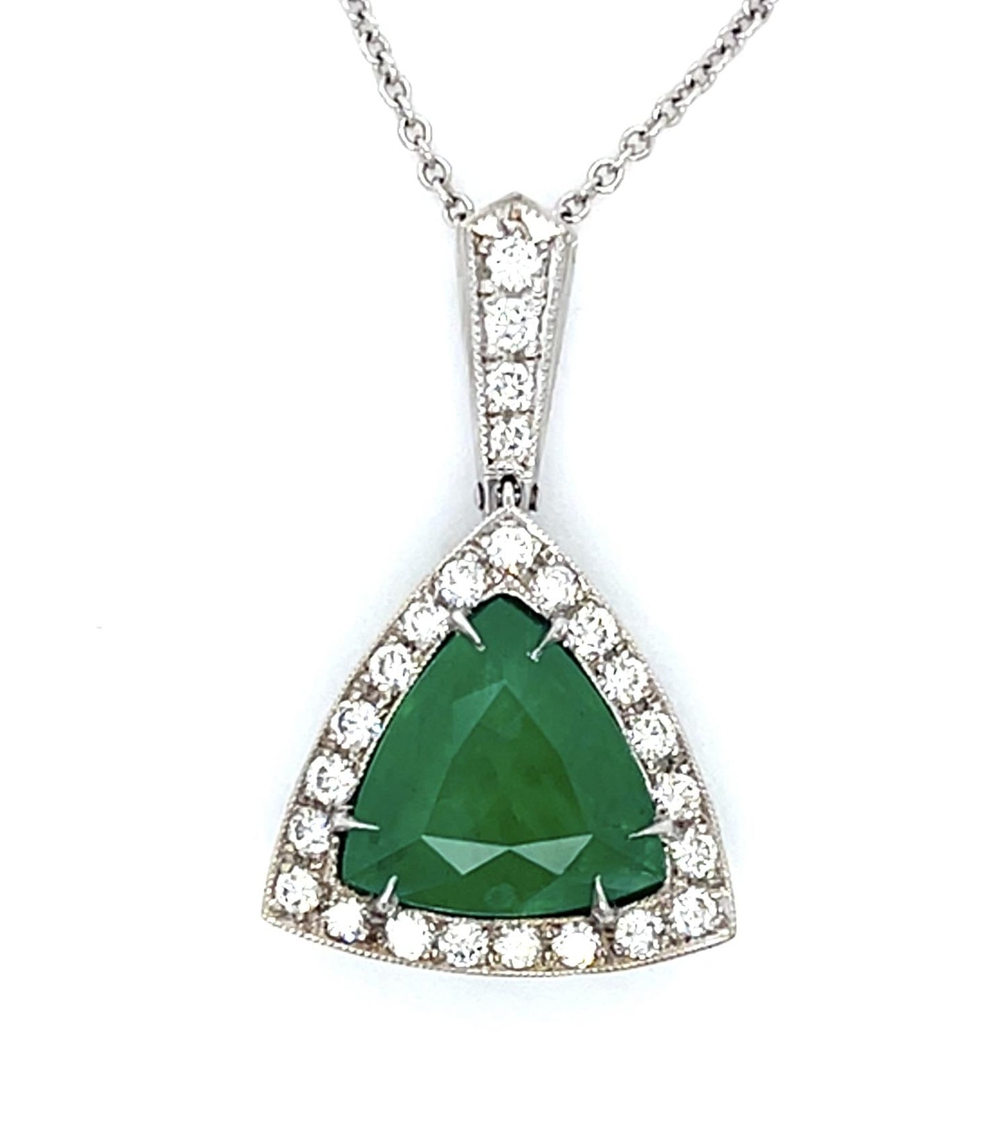18KW Emerald &  Diamond Pendant 4.42ct(em)