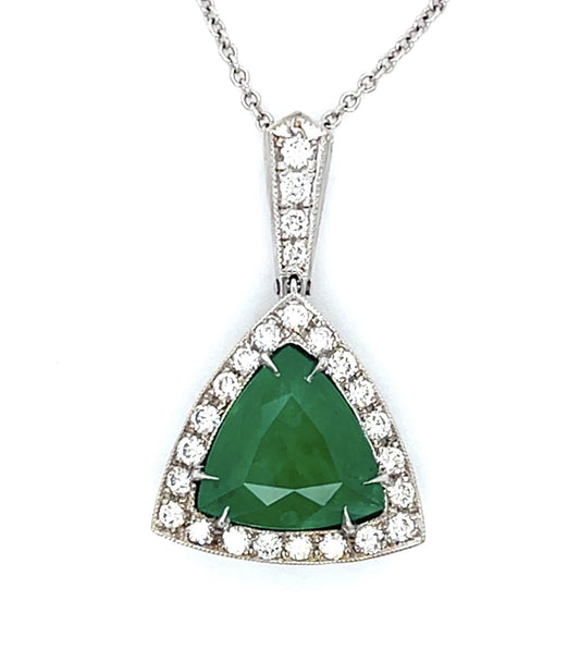 18KW Emerald &  Diamond Pendant 4.42ct(em)