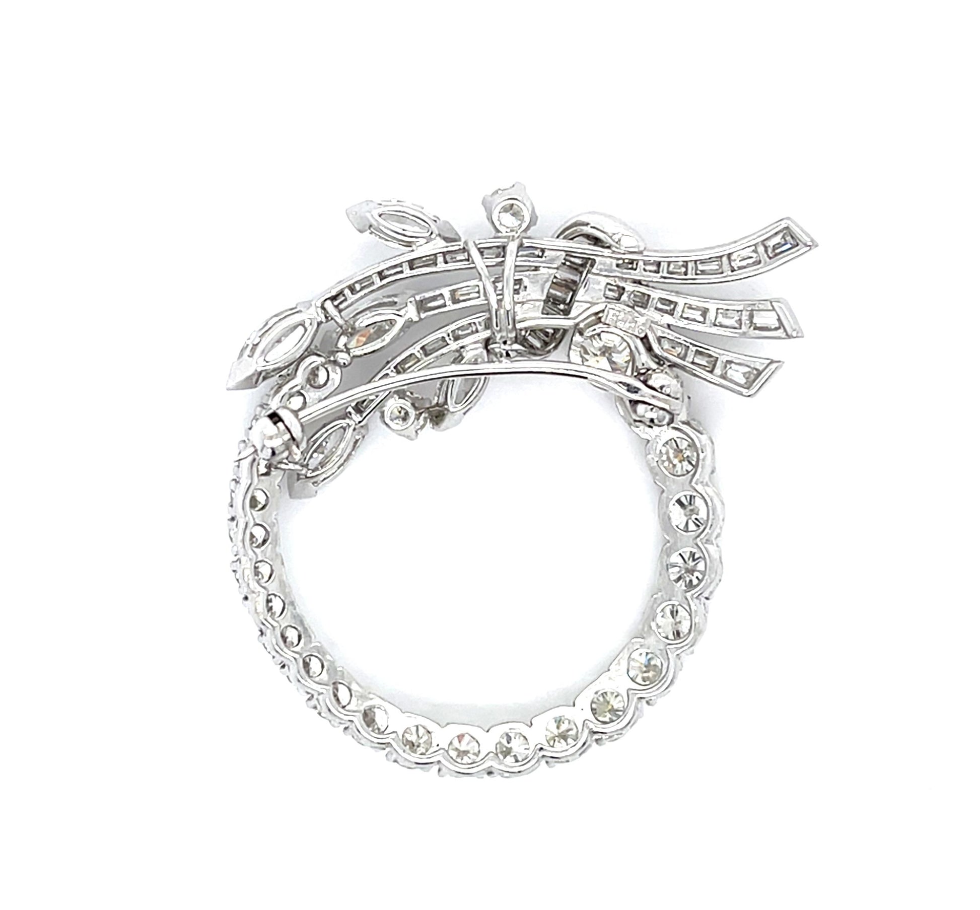 6.50ct Diamond Platinum Brooch (Vintage 1950s)