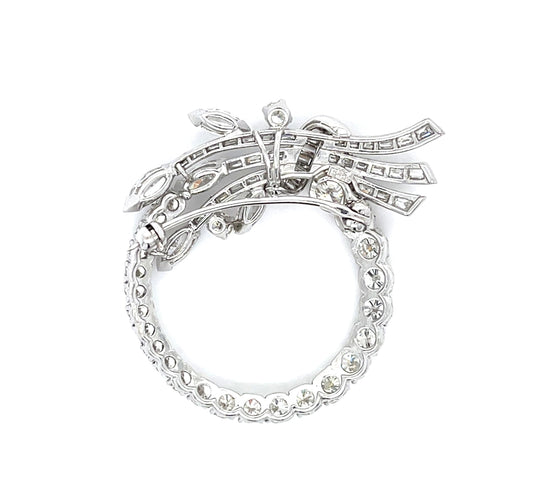 6.50ct Diamond Platinum Brooch (Vintage 1950s)