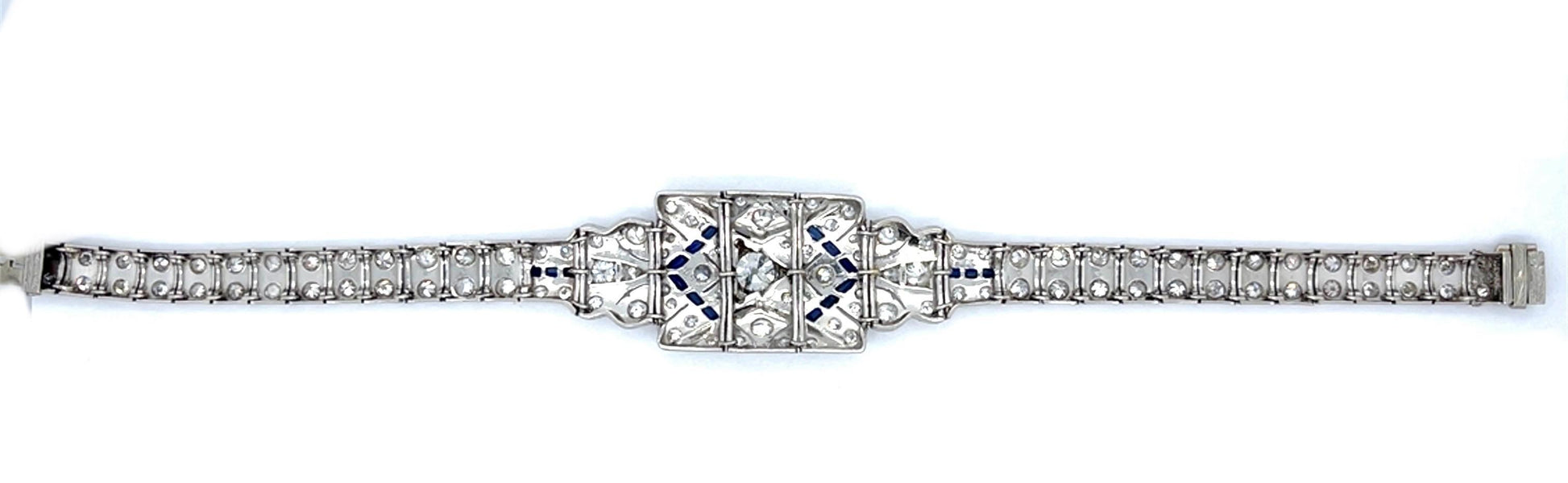 Art Deco .74ct Old European Diamond 7.20ct SD PT Bracelet (Antique 1920s)