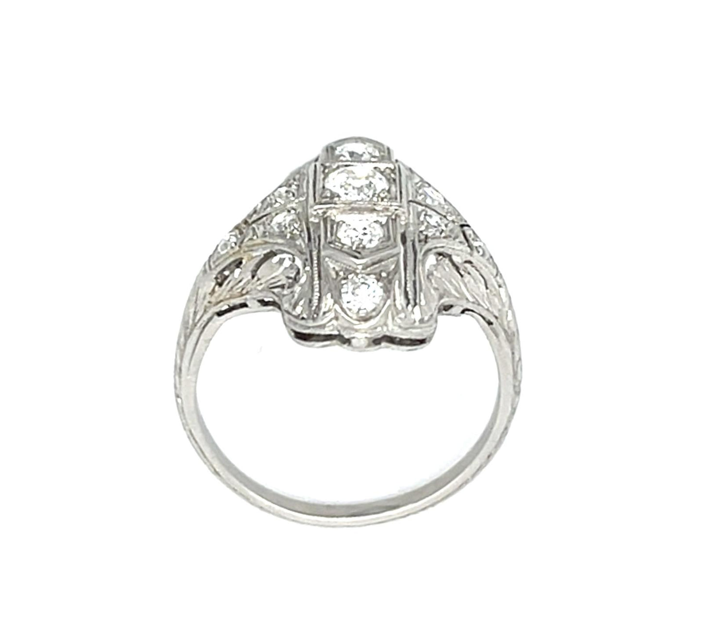 Original Art Deco .66ct Diamond Platinum Ring (Antique 1920s)