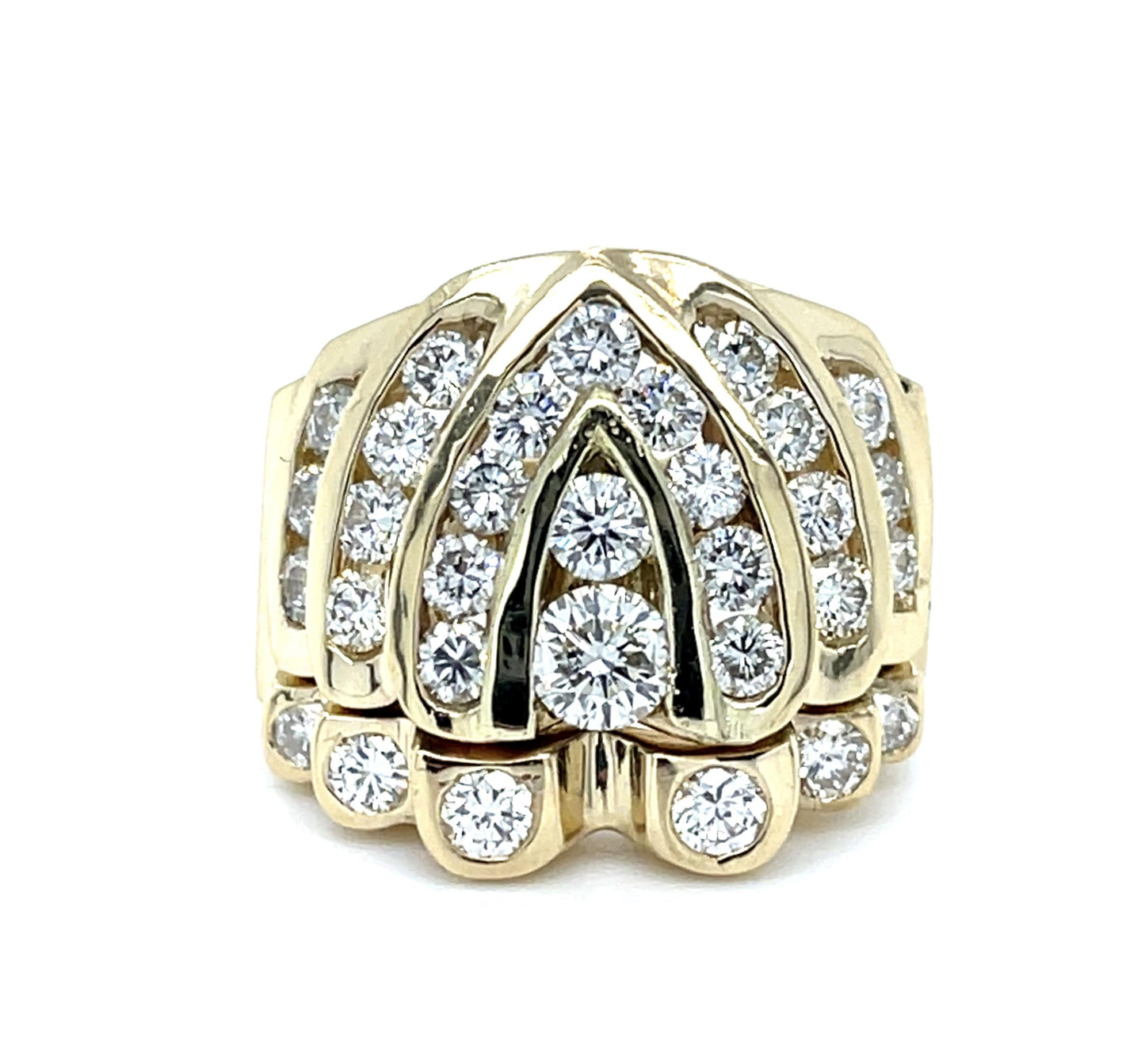 2.45ct Diamond 14KY Channel-set Ring (Vintage 1970s)