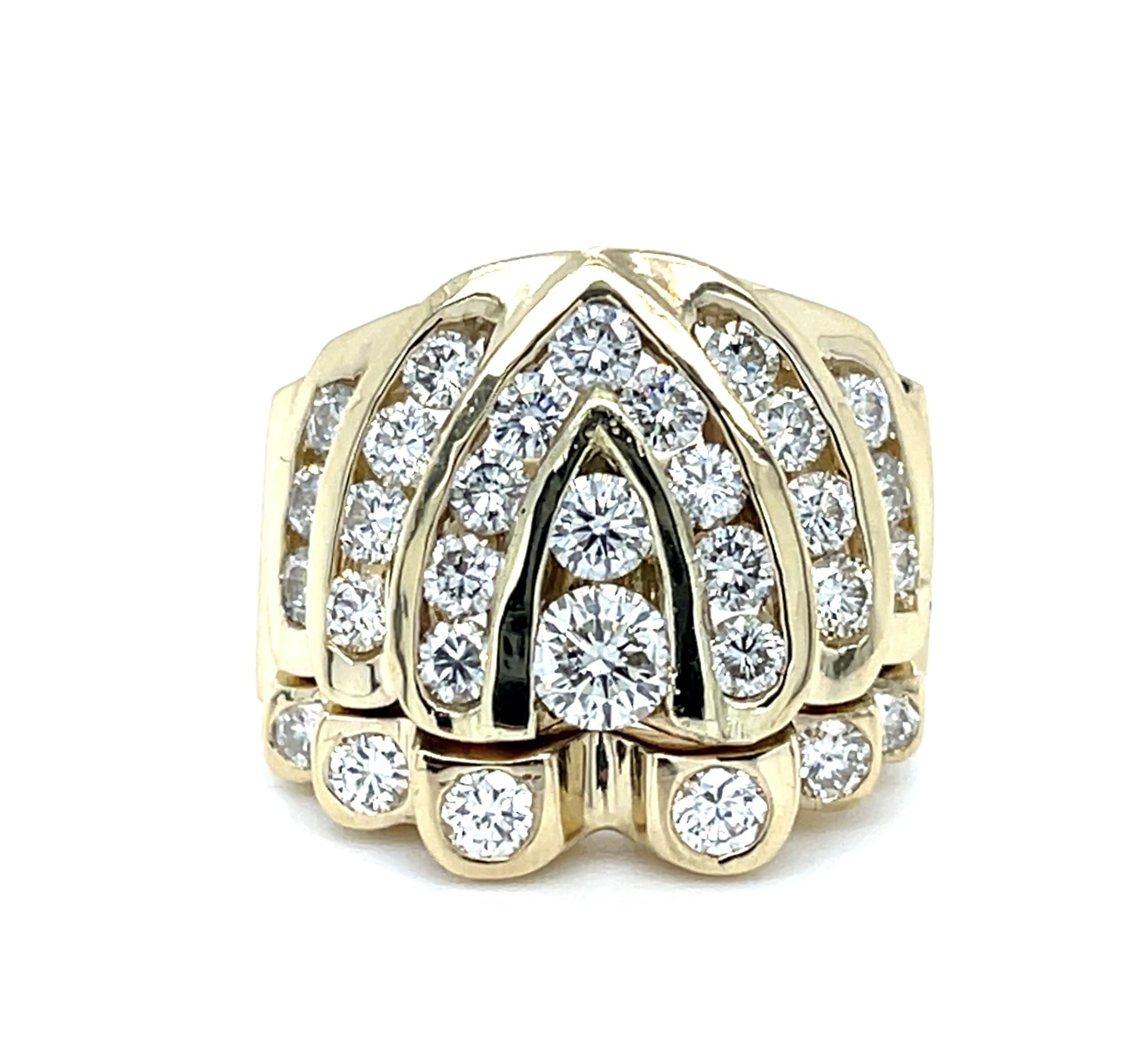 2.45ct Diamond 14KY Channel-set Ring (Vintage 1970s)