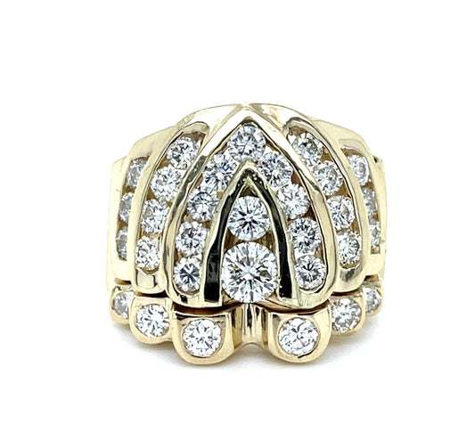 2.45ct Diamond 14KY Channel-set Ring (Vintage 1970s)