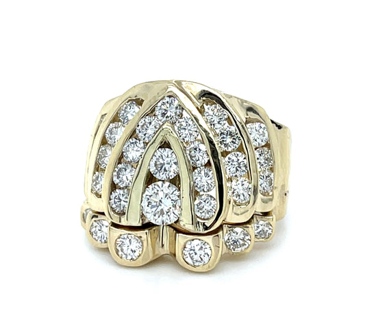 2.45ct Diamond 14KY Channel-set Ring (Vintage 1970s)