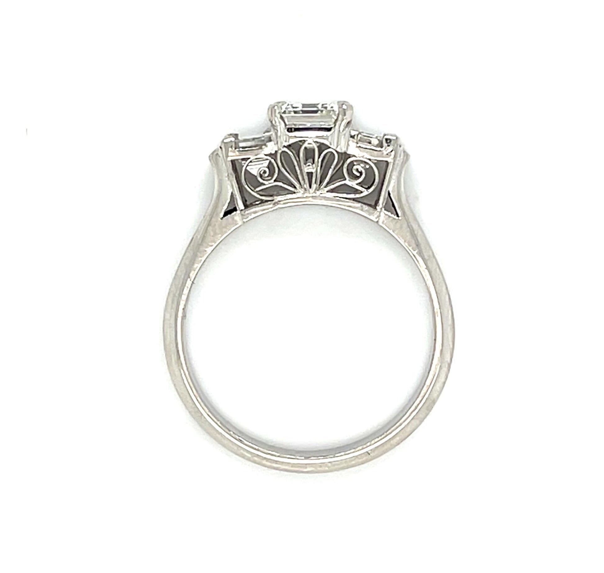 .72ct Asscher Diamond Platinum Ring (Vintage 1960s) .60ct (Two SD)