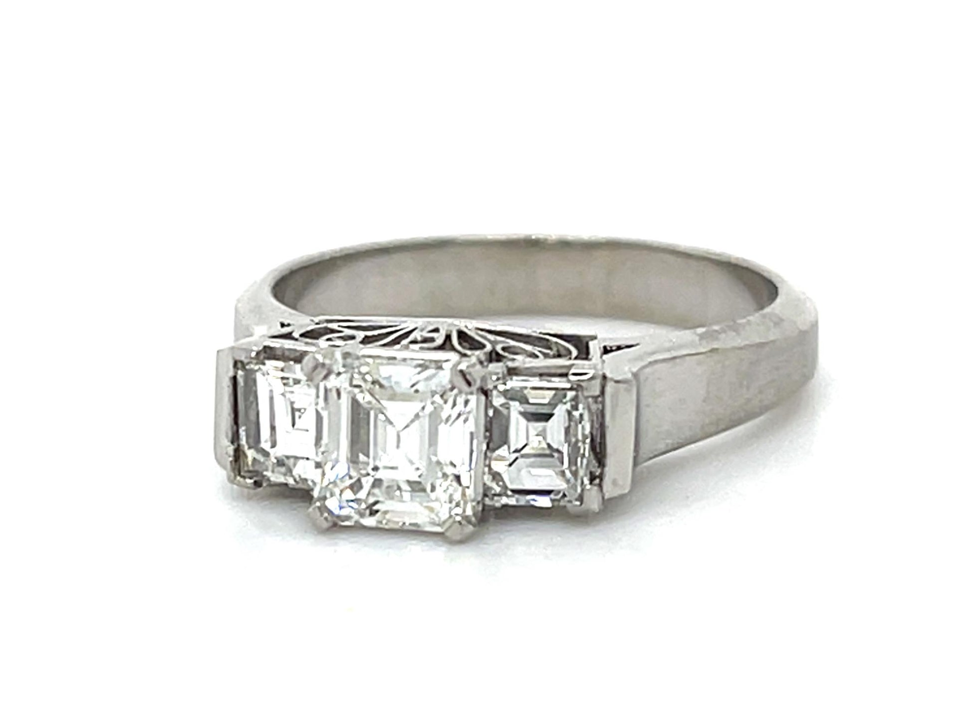 .72ct Asscher Diamond Platinum Ring (Vintage 1960s) .60ct (Two SD)