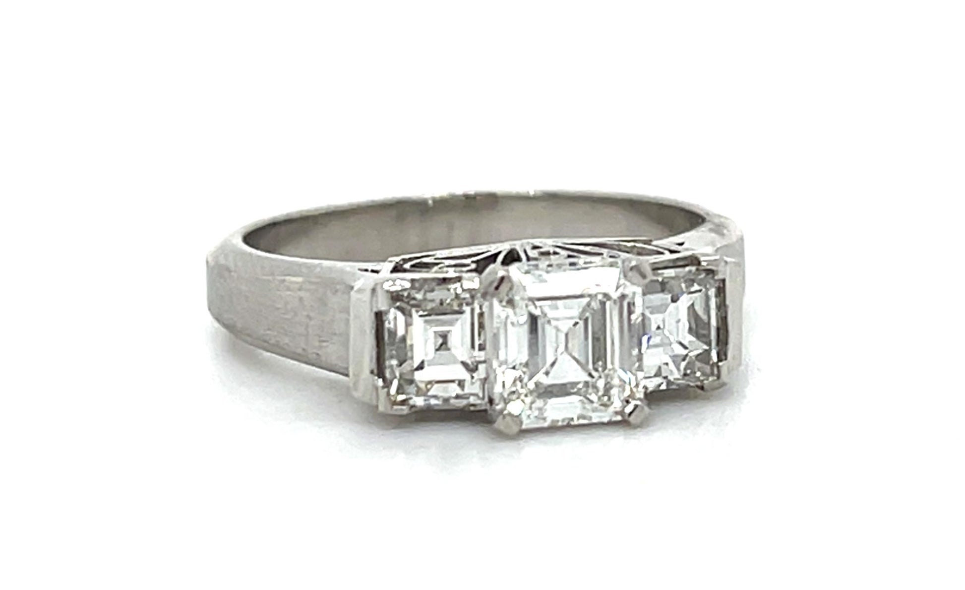.72ct Asscher Diamond Platinum Ring (Vintage 1960s) .60ct (Two SD)