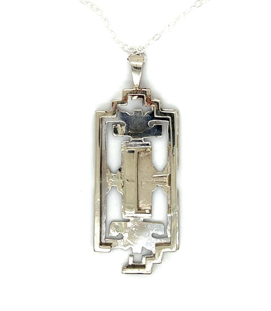Art Deco 14KW or Platinum Hand Engraved Pendant (Vintage 1930s)