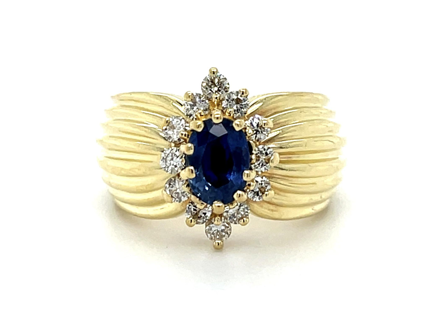 1.50ct Oval Sapphire 18KY Ring